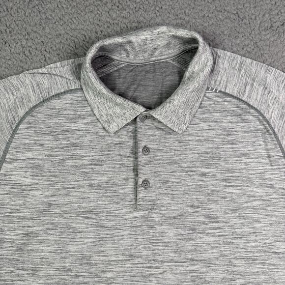 Lululemon Metal Vent Tech Polo Shirt Mens XL Gray Stretch Performance Golf - Picture 1 of 8